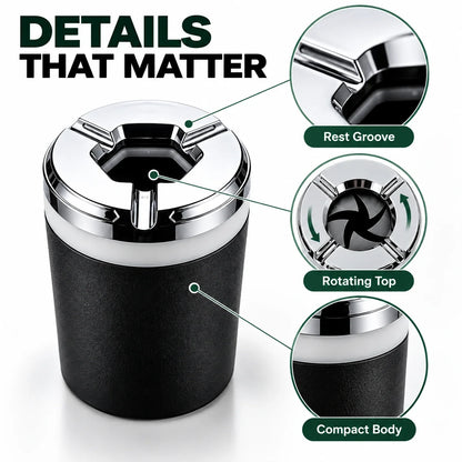 Vehicle-Mounted Rotating Sealed Lid Car Ashtray