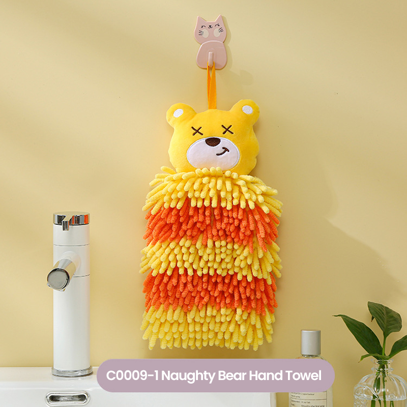 🧼✨ Thick Hanging Cartoon Coral Fleece Hand Towel | Save 60% Today Only
