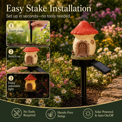 ✨️Solar Fairy-Tale Mushroom Cottage Garden Light