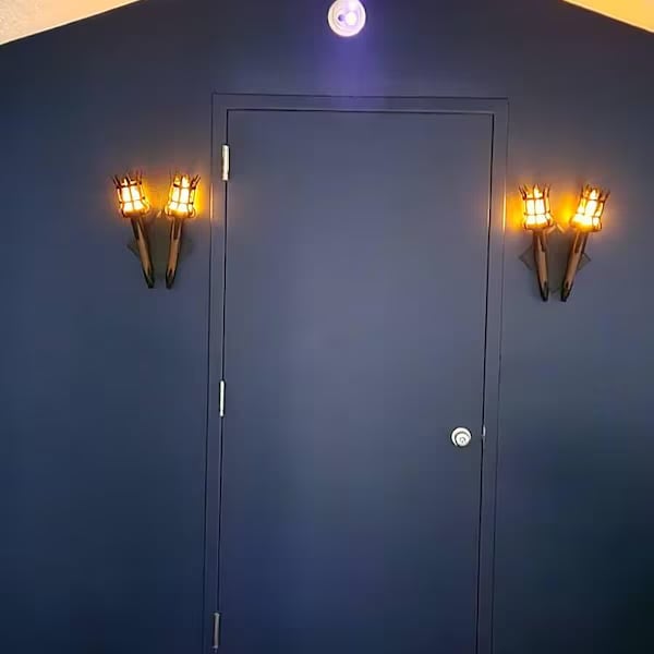Medieval Torch Wall Sconce: Battery LED Realistic Candle Light with Remote