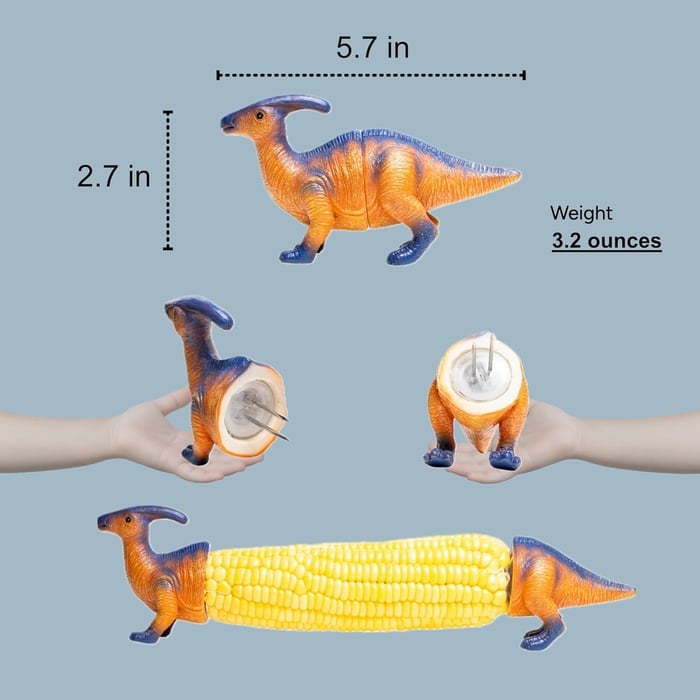 🦖 Dinosaur Corn Holders – Fun, Reusable & Stainless Steel Corn Cob Picks