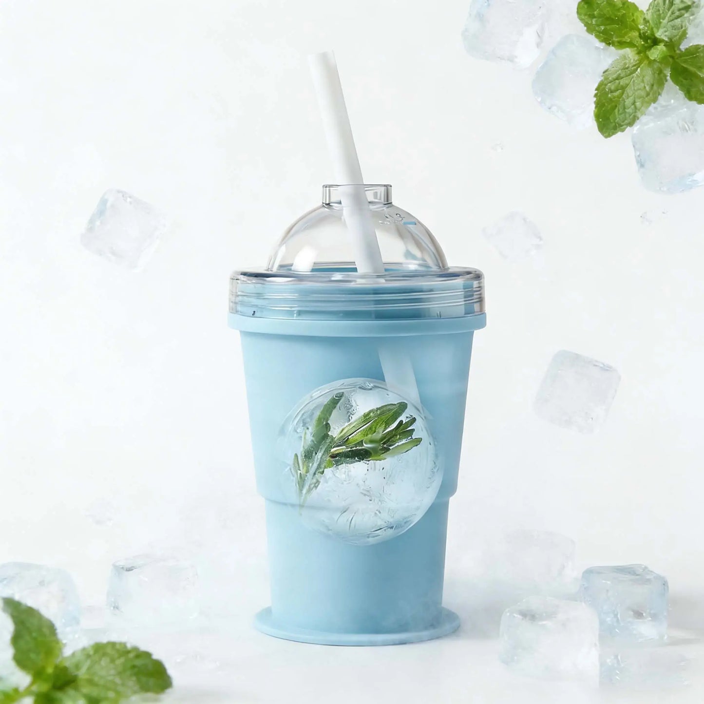🧊Folding Ice Hockey Cup – Portable Silicone Whiskey Ice Sphere Maker & Drink Cup 🍹