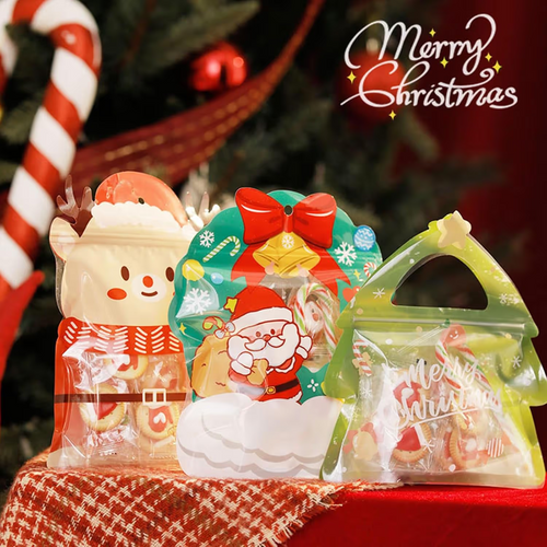 🎄Christmas Treat Bags, Kids Xmas Sealable Bags With Handle 10 PCS❄️