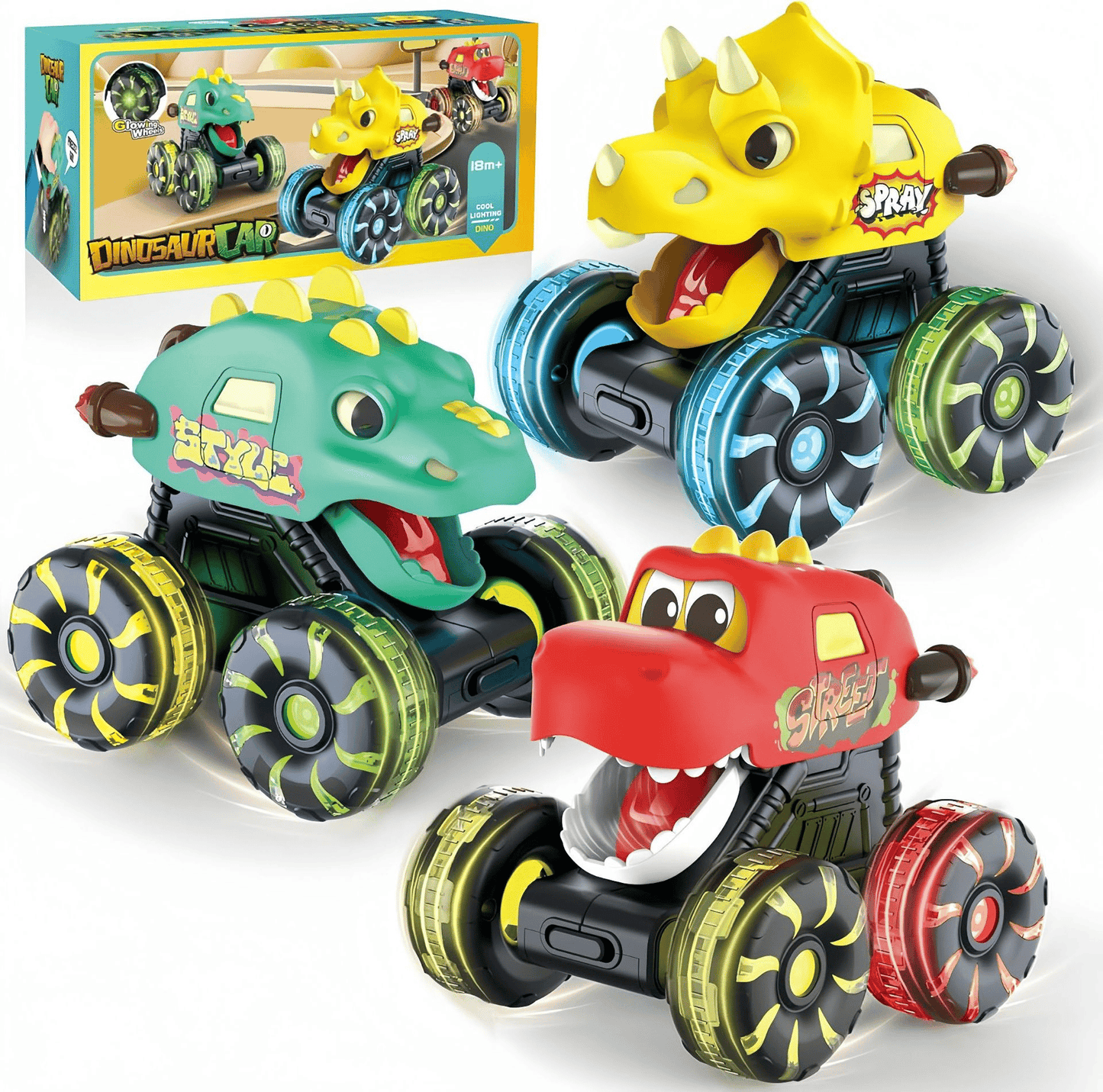 🎁Dino Truck Toy with Motion Activated Light