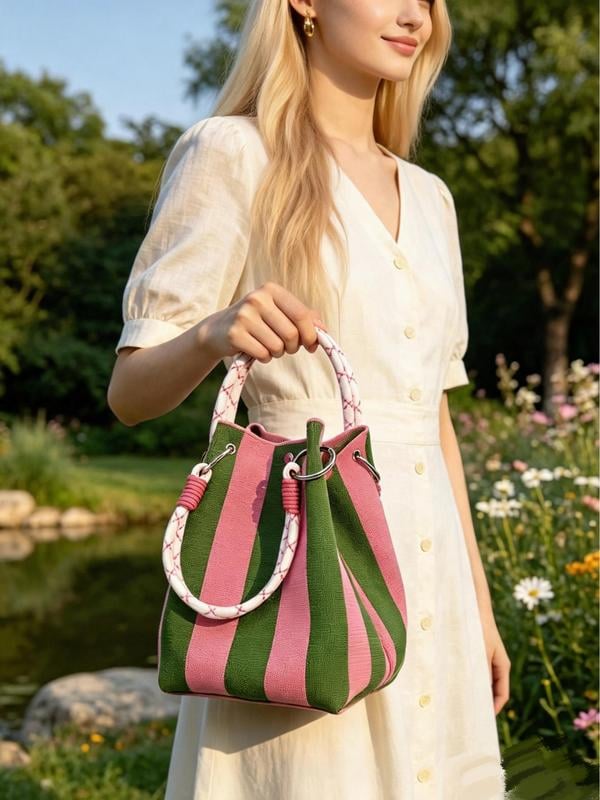 🔥HOT SALE🔥👜🏅Boho Woven Polyester Bucket Bag