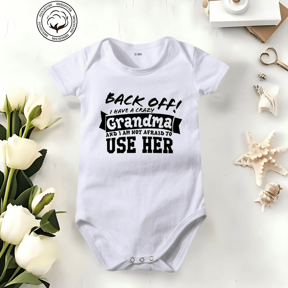 🔥Hot Sale 49% off🌟👶 "Back Off! I Have a Crazy Grandpa" Cute Cotton Baby Bodysuit