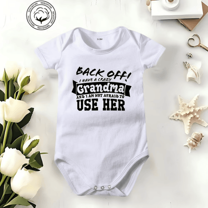 🔥Hot Sale 49% off🌟👶 "Back Off! I Have a Crazy Grandpa" Cute Cotton Baby Bodysuit