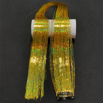 Sparkling Fairy Hair Tinsel Extensions 🌈 Heat-Resistant Glitter Strands for Women ✨