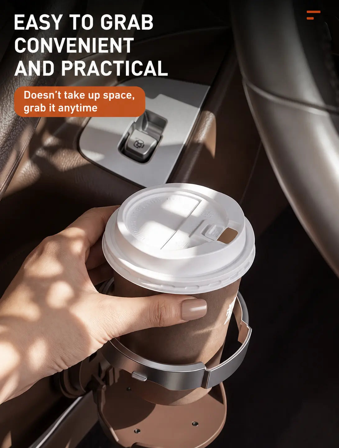 Universal Foldable Car Cup Holder with Hook – Space-Saving Vehicle Drink Organizer