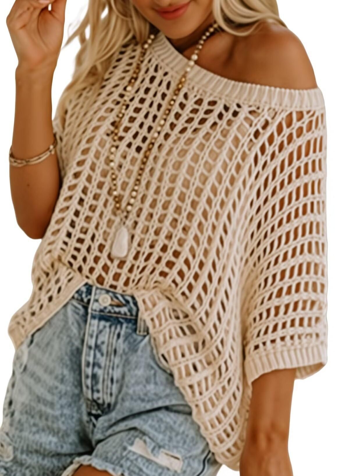 🎁2026 New Hot Sale- Womens Summer Scoop Neck Short Sleeve Sweater