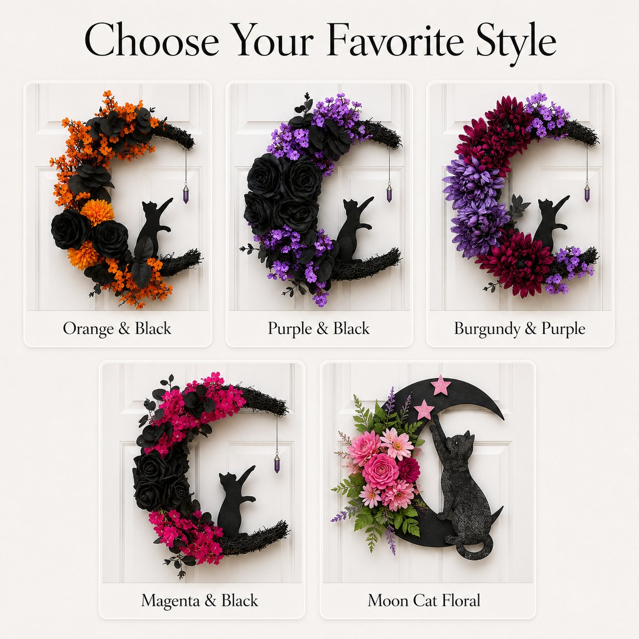 🐈‍⬛🌙Handmade Halloween Cat Wreath(📦Buy 2 Free Shipping)