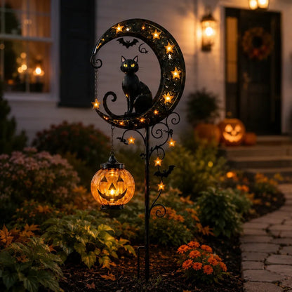 🐈‍⬛🌙Halloween Early Bird Special Sale 49% OFF-Pumpkin Moon Garden Stake Light🎃