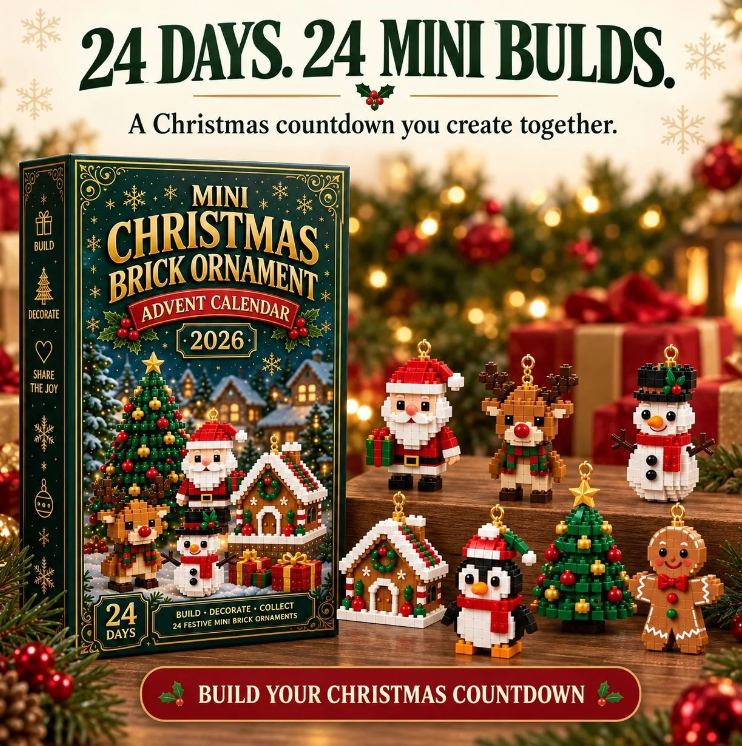 ⏳ Last day to save 49% – 🎄 24-Day Mini Christmas Ornament Advent Calendar | 24 unique festive buildable designs with hanging loops—perfect for decorating Christmas trees, wreaths, and holiday displays