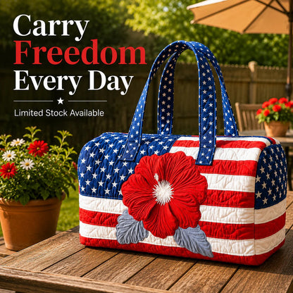 🔥HOT SALE 49% OFF🔥 Floral American Flag Travel Duffel🥳BUY 2 GET 10% OFF