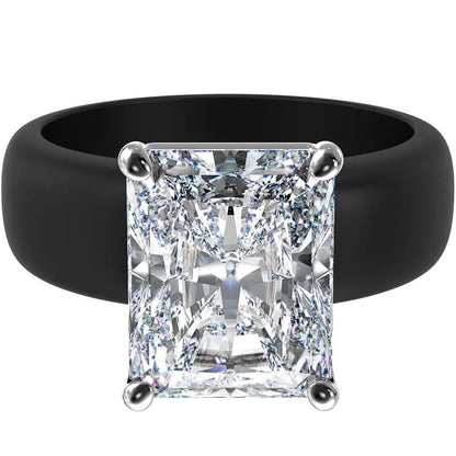 Renfit Silicone Ring – 10×8 mm Emerald Cut CZ | Patent-Pending Design - GlowStone Collection