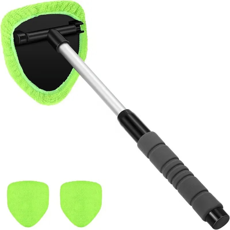 🔥 Windshield Cleaning Tool, Microfiber Car Window Cleaner with Extendable Handle