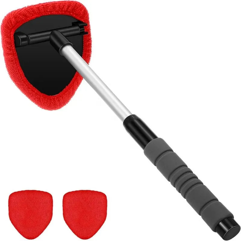 🔥 Windshield Cleaning Tool, Microfiber Car Window Cleaner with Extendable Handle