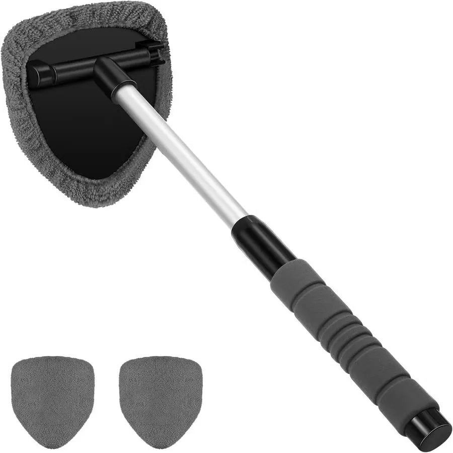 🔥 Windshield Cleaning Tool, Microfiber Car Window Cleaner with Extendable Handle