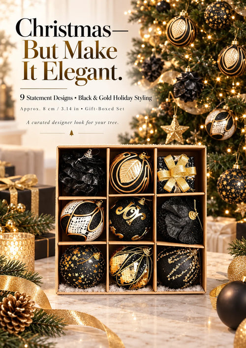 🖤✨ The Black & Gold Christmas Edit – 9 Statement Ornaments | 50% Off