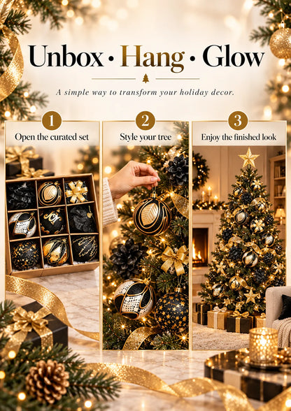 🖤✨ The Black & Gold Christmas Edit – 9 Statement Ornaments | 50% Off