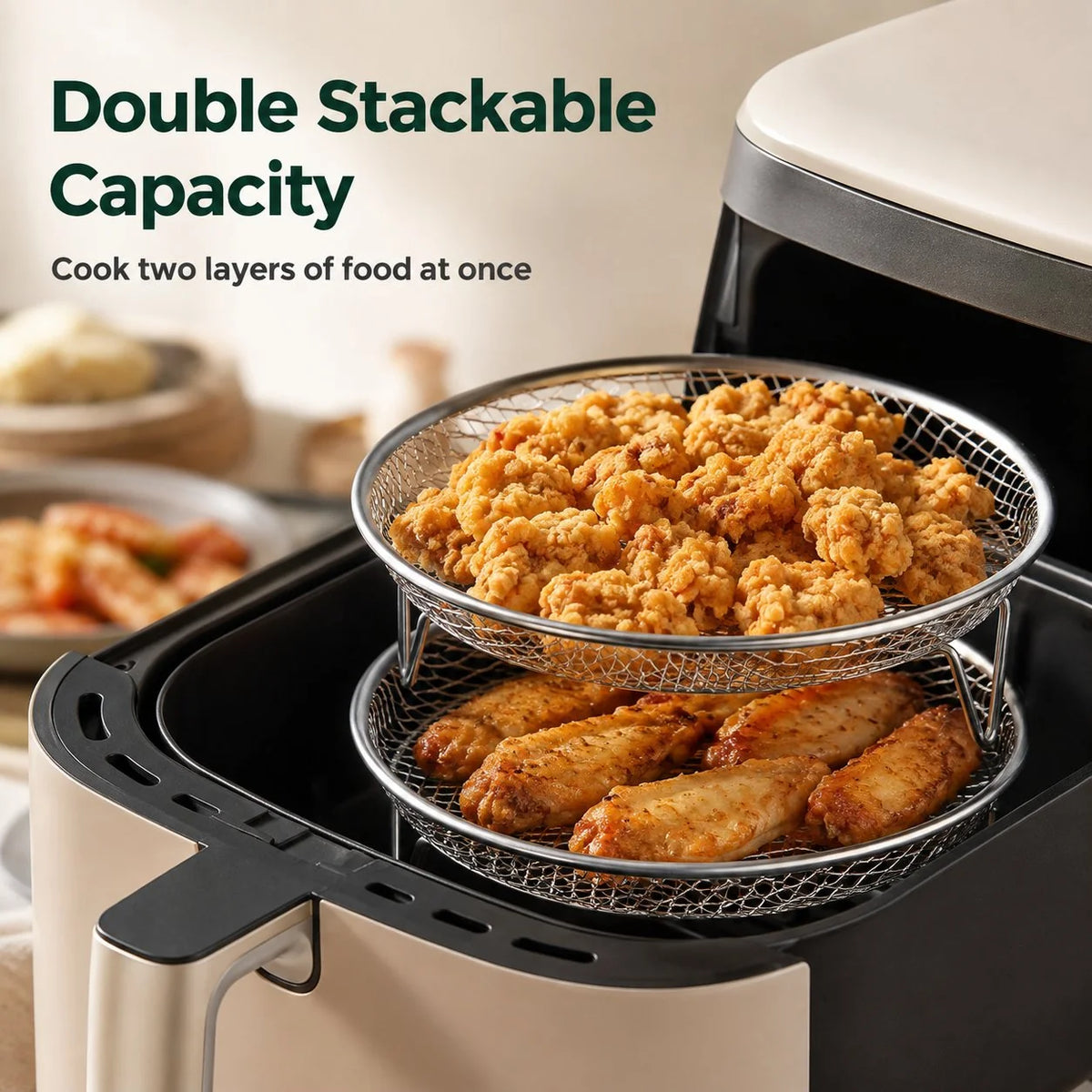 🔥🥘 Air Fryer Stainless Steel Rack – Effortlessly Crispy