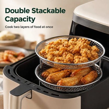 🔥🥘 Air Fryer Stainless Steel Rack – Effortlessly Crispy
