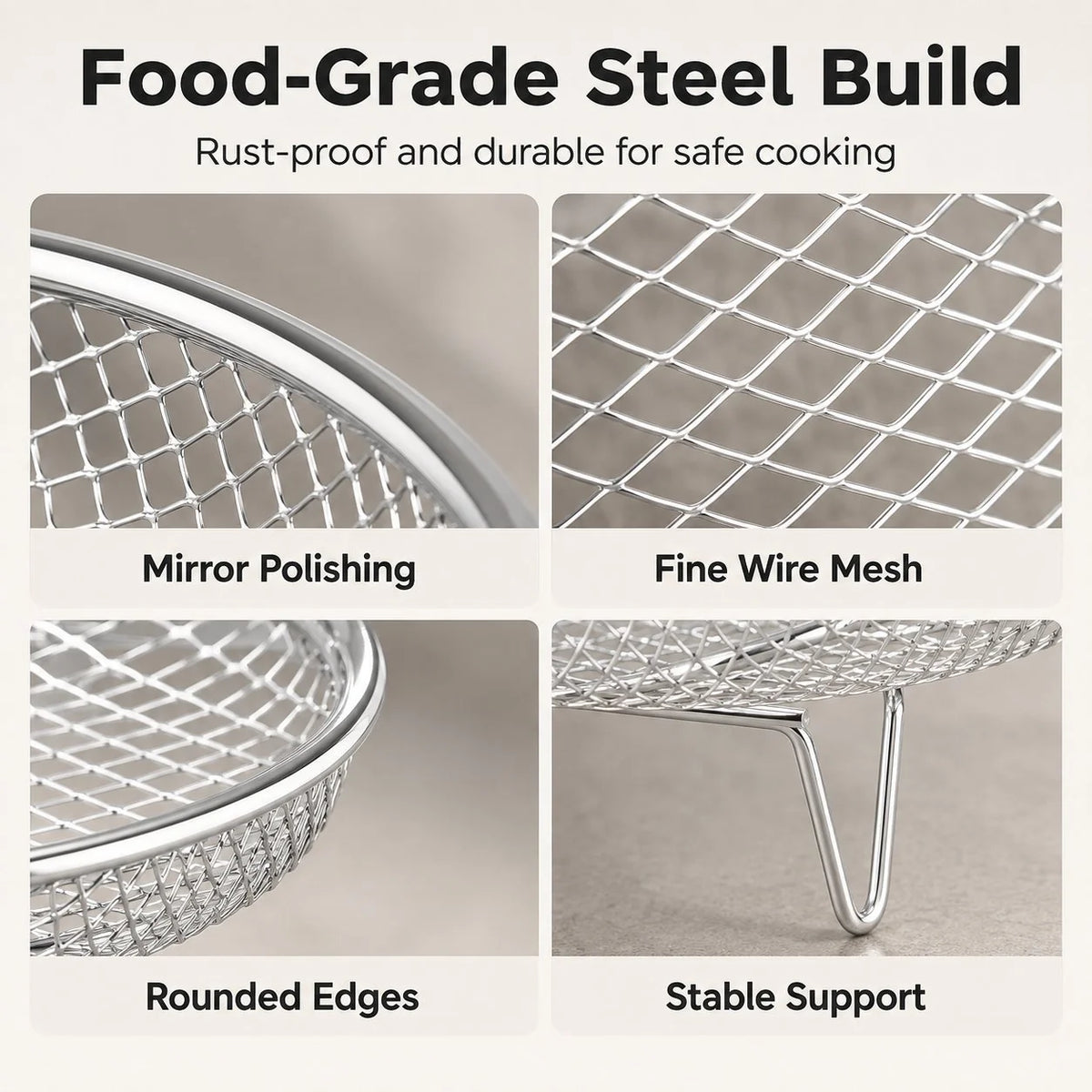 🔥🥘 Air Fryer Stainless Steel Rack – Effortlessly Crispy