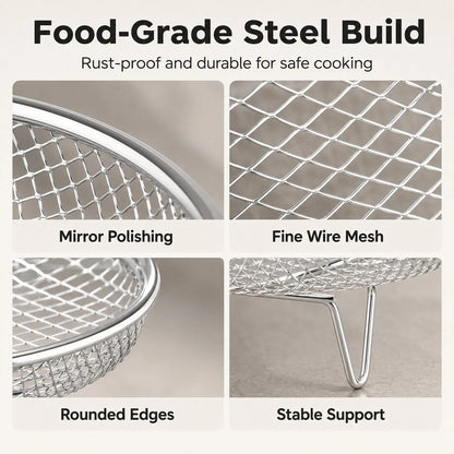 🔥🥘 Air Fryer Stainless Steel Rack – Effortlessly Crispy