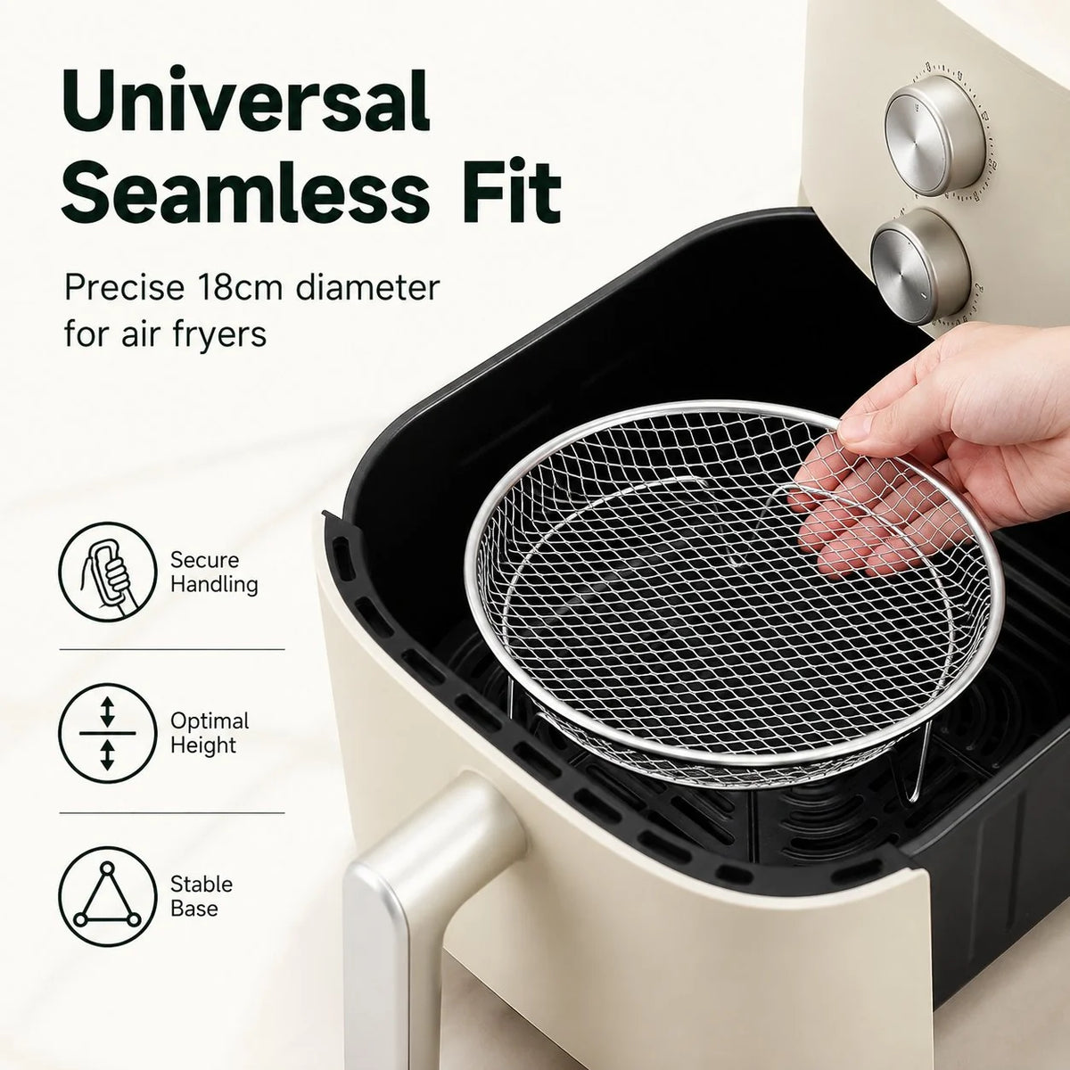 🔥🥘 Air Fryer Stainless Steel Rack – Effortlessly Crispy