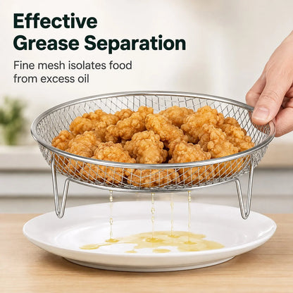 🔥🥘 Air Fryer Stainless Steel Rack – Effortlessly Crispy