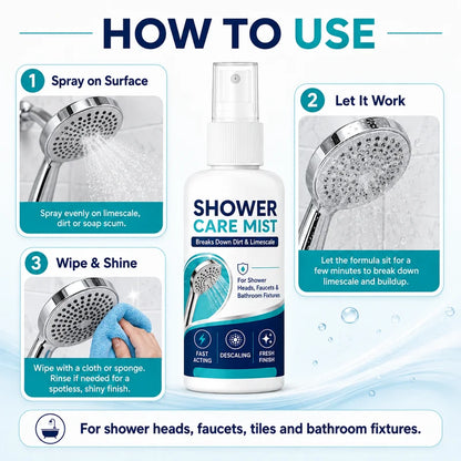 🚿✨Fast-Acting Shower Limescale Remover Spray – Dissolves stubborn mineral deposits & hard water stains. Restores water flow & shine – just spray & wipe! 🧼💪