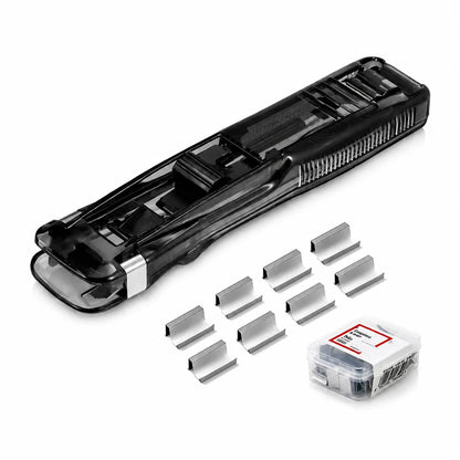 2 Pcs Portable Binder Clip Stapler, with 100 Pcs Small Binder Clips, Non-Destructive Paper Clam Dispenser for Office, Home, School