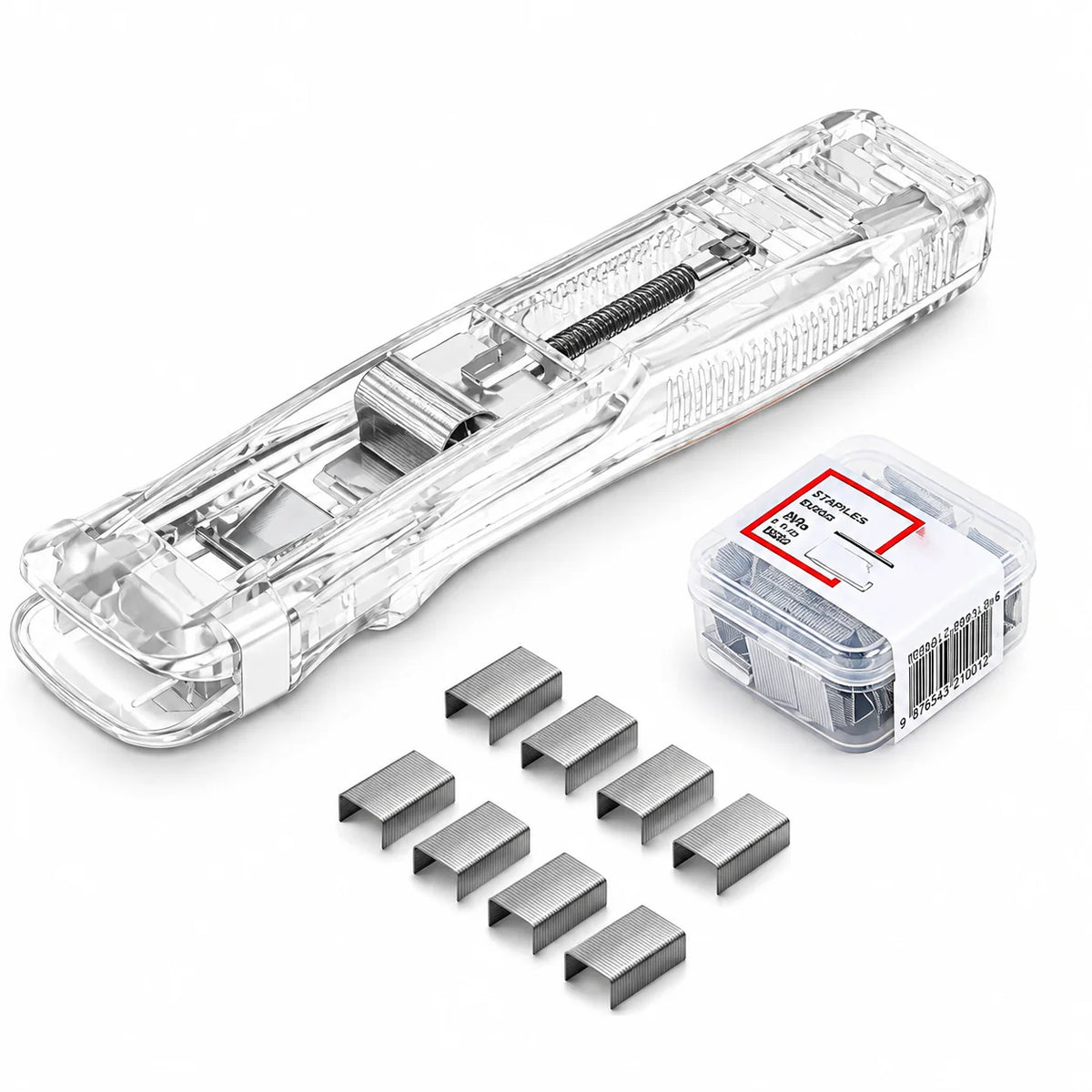 2 Pcs Portable Binder Clip Stapler, with 100 Pcs Small Binder Clips, Non-Destructive Paper Clam Dispenser for Office, Home, School