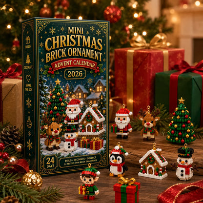⏳ Last Day 49% OFF – 🎄24-Day Mini Christmas Brick Ornament Advent Calendar | 24 Unique Buildable Holiday Ornaments to Create, Hang & Keep 🧱