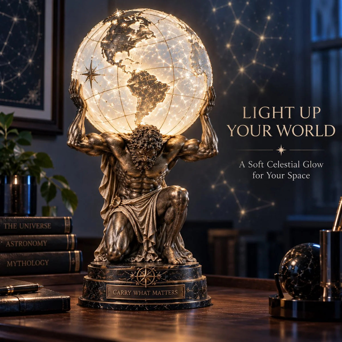 🌍 Atlas Illuminated World Sphere Lamp🌌
