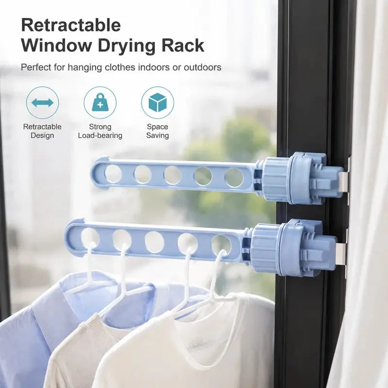 🪟Exclusive Web Deal - BUY 3 PAY 2🔧Space-Saving Window Drying Rack – No-Drill Twist Clamp Clothes Airer