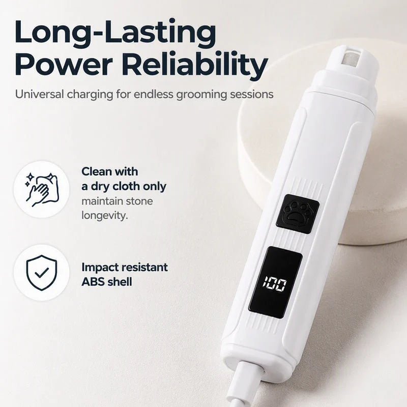 🔥Hot Sale 50% OFF🔥 Pet Nail Grinder with LED & Power Display – Low Noise, USB-C, for Dogs Cats 🐾