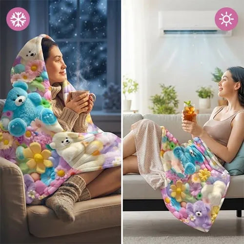 Cute Plush 3D Throw Blanket