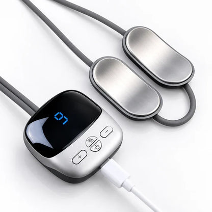 🔥Mini Necklace-Style Neck Massager — 4 Modes, 9 Intensity Levels, 3 Heat Settings, Smart Dual-Pulse Pendant Design💆‍♀️✨