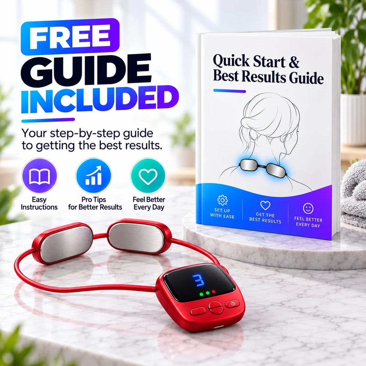 🔥Mini Necklace-Style Neck Massager — 4 Modes, 9 Intensity Levels, 3 Heat Settings, Smart Dual-Pulse Pendant Design💆‍♀️✨