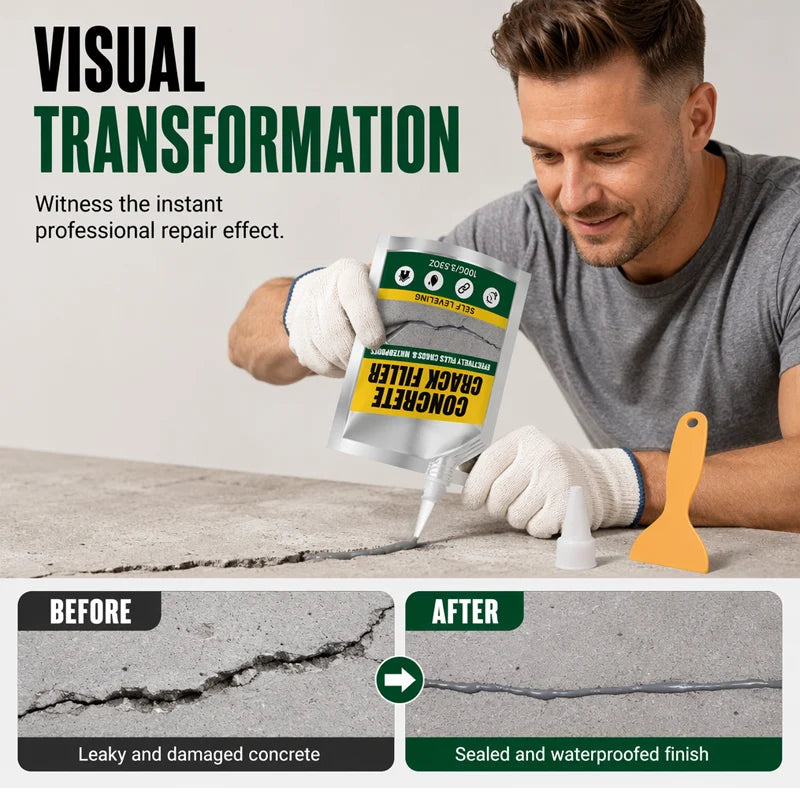 🛠️Waterproof Concrete Crack Filler for Indoor & Outdoor Use