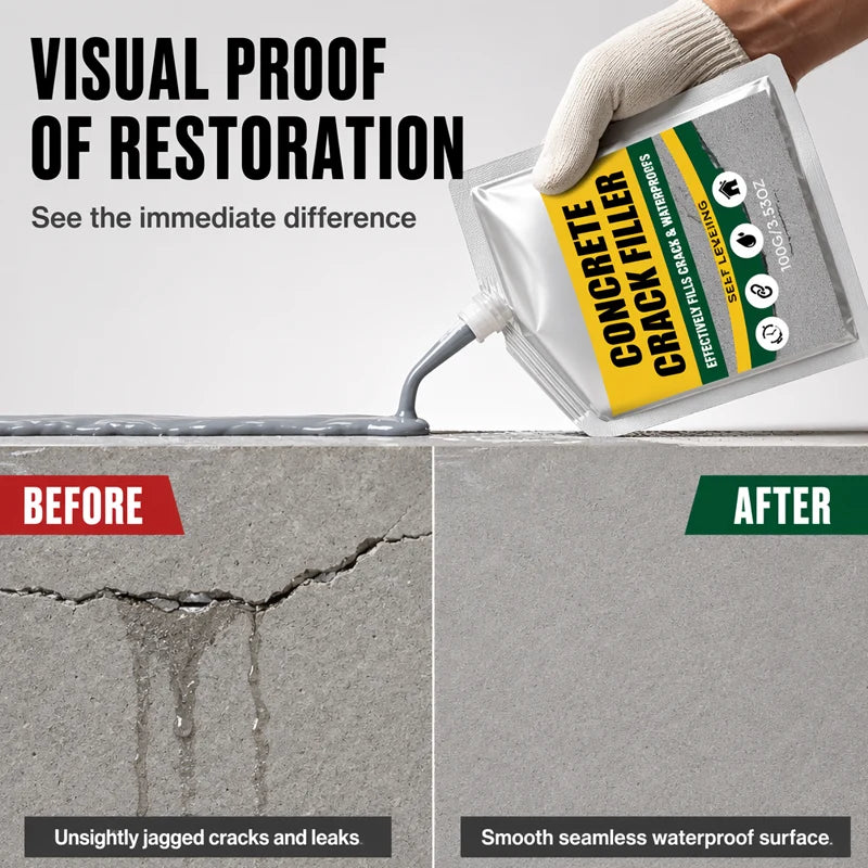 🛠️Waterproof Concrete Crack Filler for Indoor & Outdoor Use