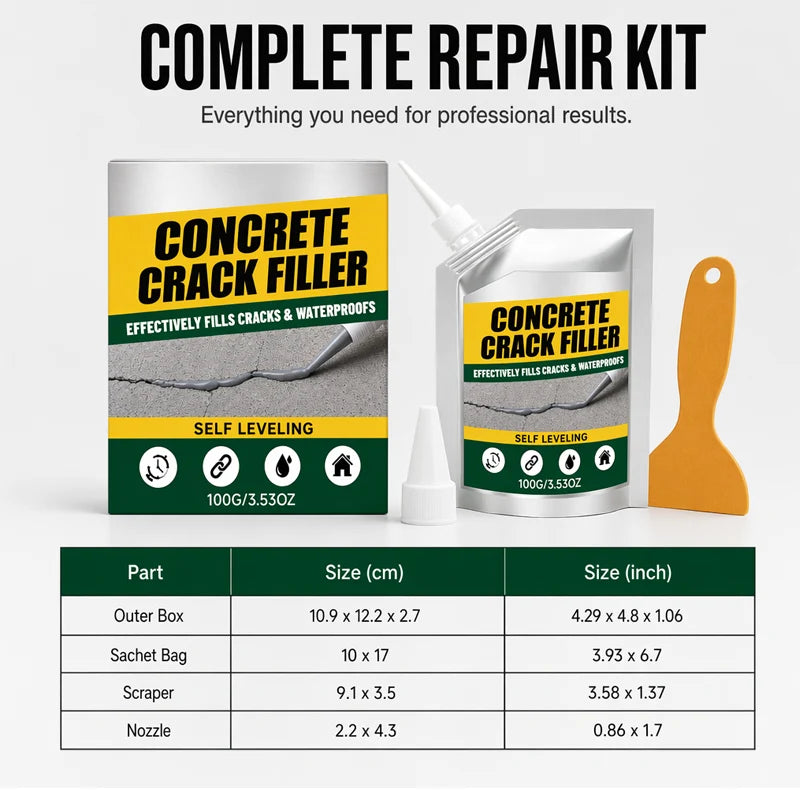 🛠️Waterproof Concrete Crack Filler for Indoor & Outdoor Use