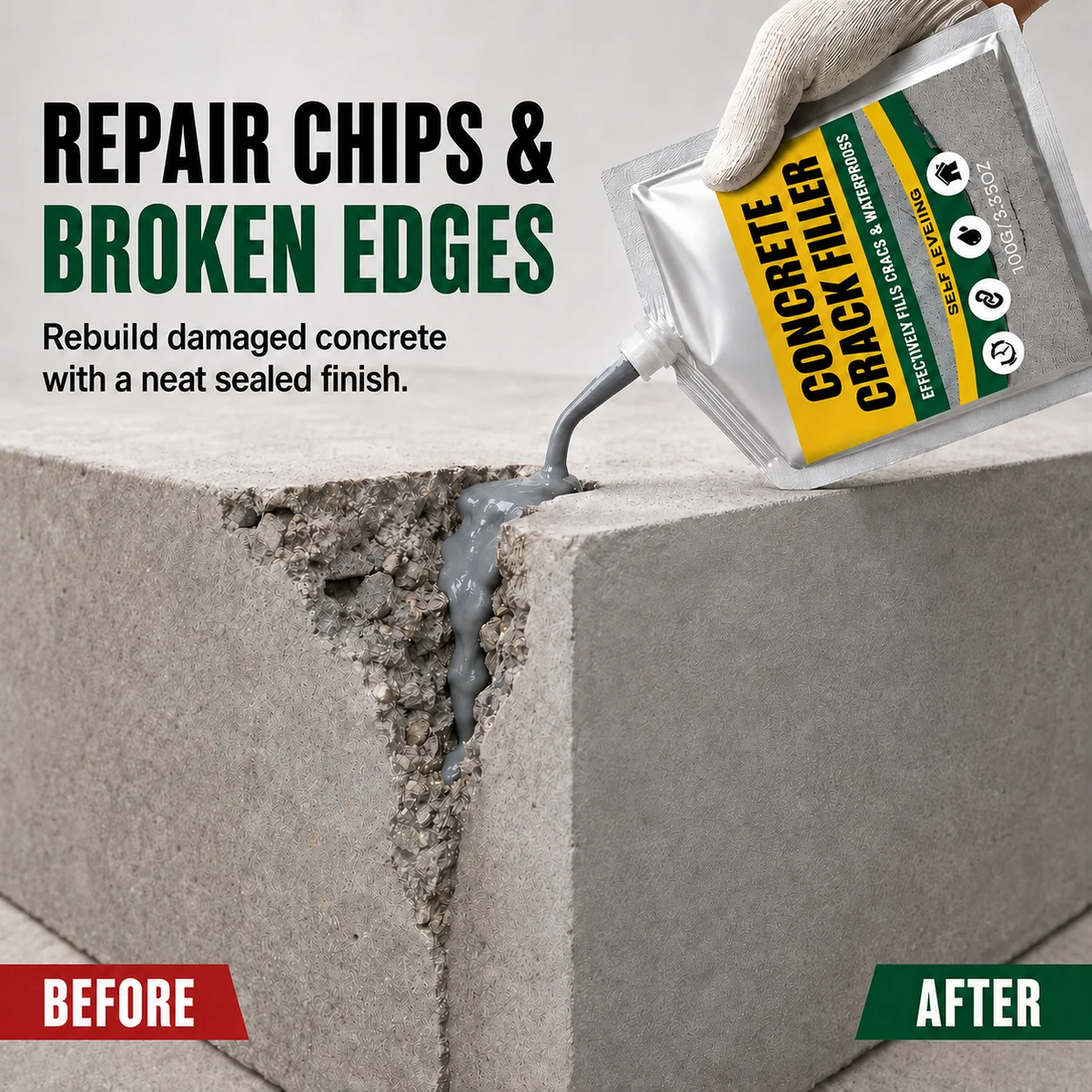 🛠️Waterproof Concrete Crack Filler for Indoor & Outdoor Use