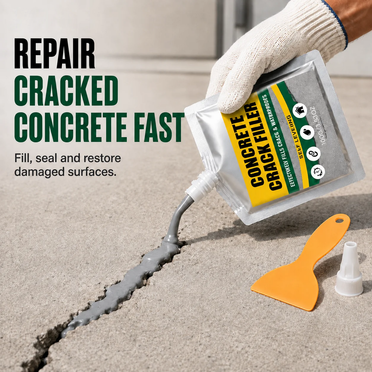 🛠️Waterproof Concrete Crack Filler for Indoor & Outdoor Use
