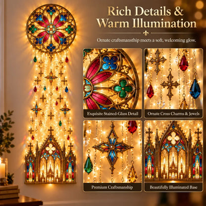 🔥😍Cathedral Grace Stained Glass Cascade Wall Light