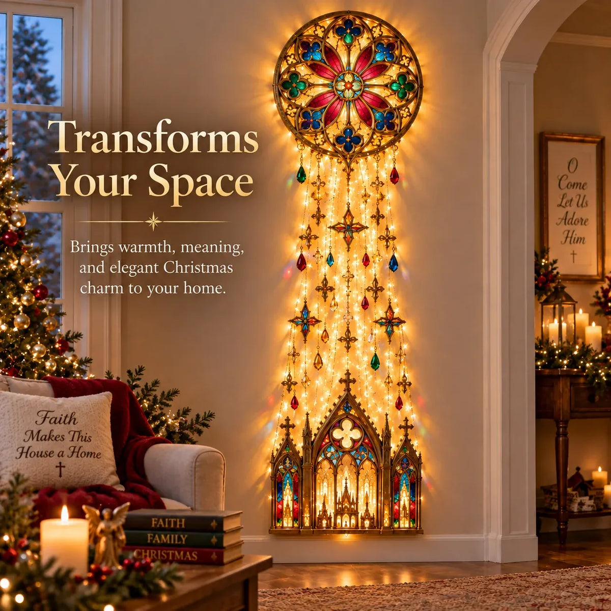 🔥😍Cathedral Grace Stained Glass Cascade Wall Light