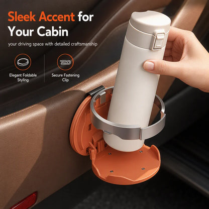 🚗 Last Day Special Price $19.99! 🥤Multifunctional Foldable Car Door Cup Holder Large Diameter Drink and Water Bottle Storage Rack