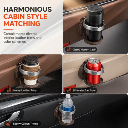 🚗 Last Day Special Price $19.99! 🥤Multifunctional Foldable Car Door Cup Holder Large Diameter Drink and Water Bottle Storage Rack