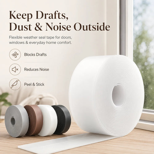 16.4Ft Door Weather Stripping | Adhesive Draft Stopper Seal Strip for Doors, Windows & Shower Doors